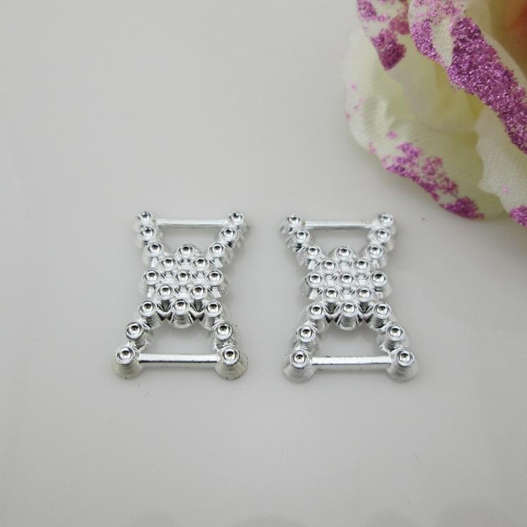 10pcs Silver Imitation Dress Belt Buckle Dectorative Art Deco