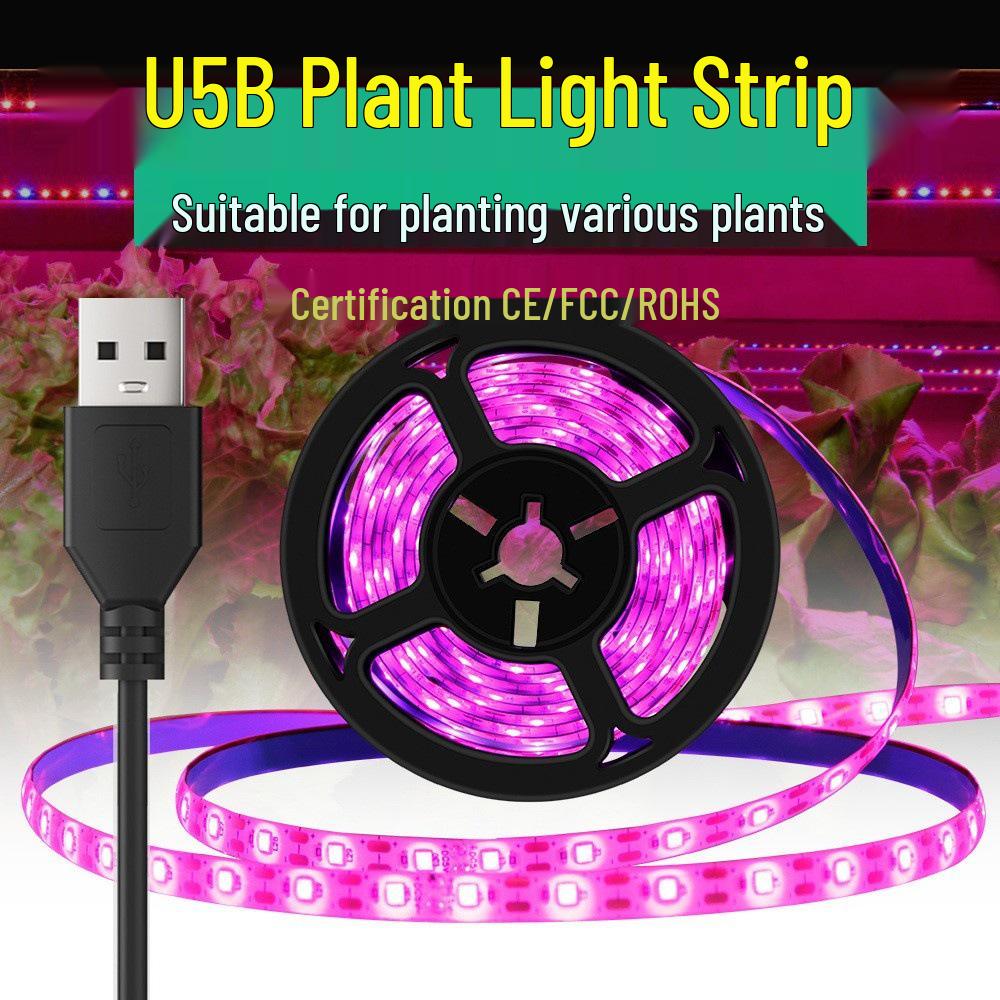 

Светодиодный светильник полного спектра: Водонепроницаемая USB лента для растений для цветов и суккулентов 1m Bare Board USB