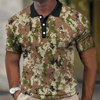 Men Polo Shirt Short Sleeve 3d Print Tops Fashion Polyester Breathable Comfortable Polos Shirts