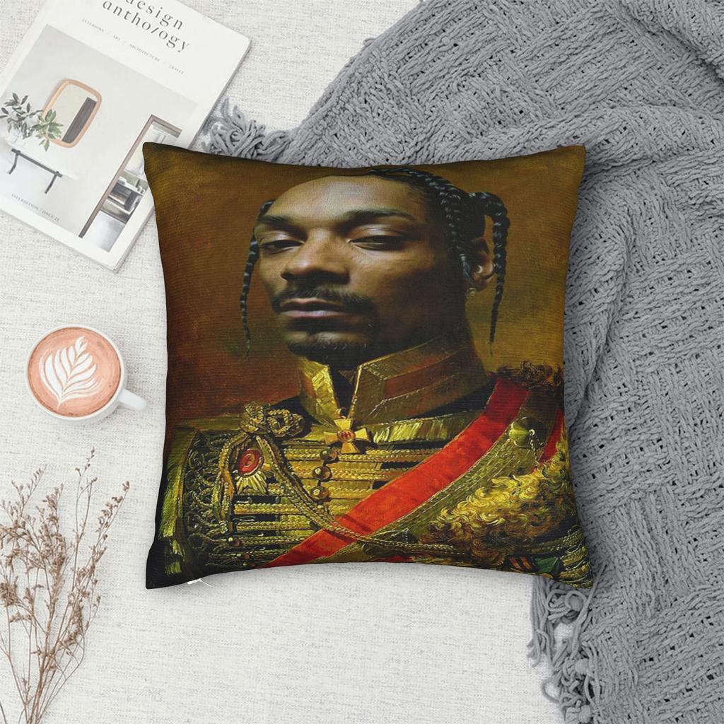 Snoop Doggs Funny Hip Hop Rapper Pillowcases Merch Printed Cushion Cover Throw Pillow Cover Car Decoration Zipper Multi-Size