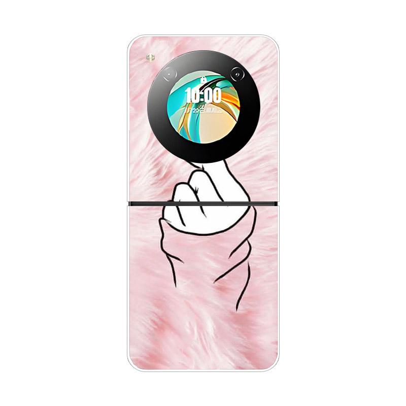 Etui na ZTE Nubia Flip NX724J Modne Malowane Przezroczyste Twarde PC Składane Na ZTE Libero Flip 5G A304ZT Przezroczyste Etui na Telefon Funda
