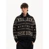 Blaexit Fair Isle Sweater Cashmere Sweater Men's Winter Thickened Diamond Pattern Knit Cardigan Jacket
