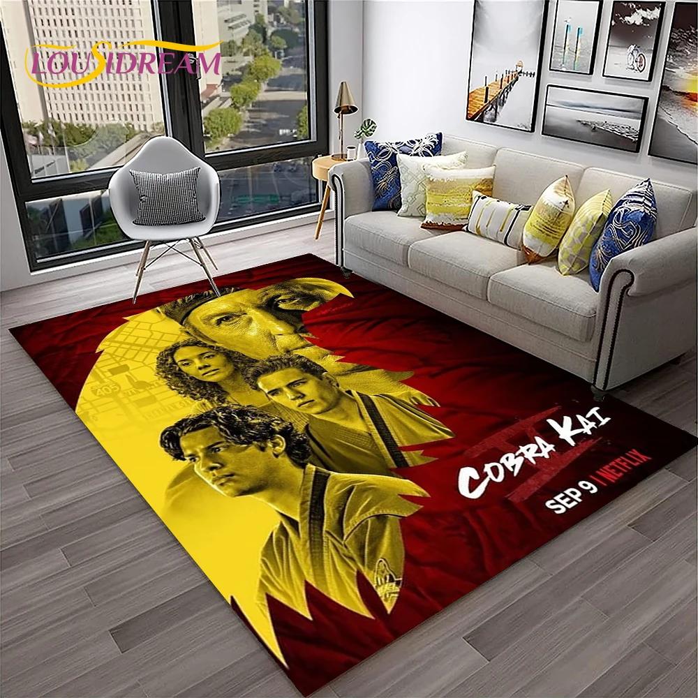 3D Cobra Kai Amanda TV Karate HD-Teppich für Zuhause, Wohnzimmer, Schlafzimmer, Sofa, Fußmatte, Dekor, Kinderspielbereich, Teppich, rutschfeste Bodenmatte