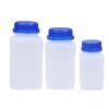 2 Piezas 250/500/800ml Blanco Plástico HDPE Vacío Cuadrado Botella Botella de Reactivo Laboratorio Muestras Frascos Antirrobo Azul Tapa de Rosca
