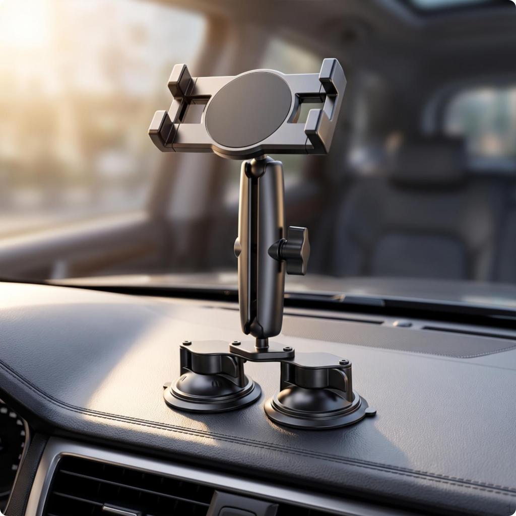 Tablet Mount with Double Suction Cup Sticky Phone