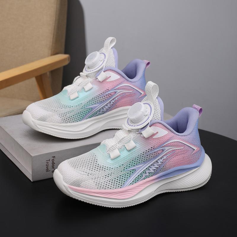 2026 summer new casual children's sneakers mesh breathable knob medium and large children's and girls' shoes
