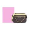Michael Kors MK Jet Set Monogram Logo Chain PVC And Leather Shoulder Bag Women shoulder bag Yellow Acorn-Brown 35S1GTTC9B-BUTTE
