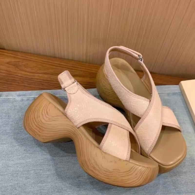 

Fashion Simple High-heeled Sandals Women s Fashion Round Head Open Toe Waterproof Platform Non-slip Round Heel Shoes 40