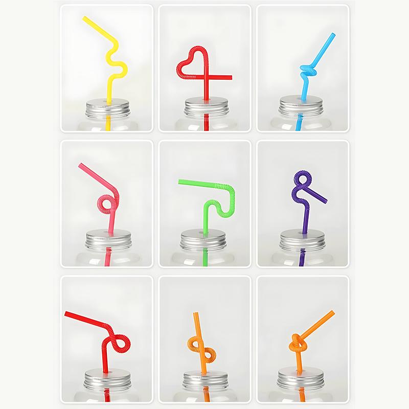 100PCS/Set Drinking Straws Black Transparent Colored Disposable Beverage Straws Milk Tea Bar Party Wedding Kitchen Accessory ZYF