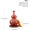 Aris & Juno Hand-Painted Copper Fortune Gourd with Blessing Characters, Traditional Chinese Hundred Blessings Symbol Statue, Feng Shui Office Desk