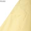 ZANZEA Women Casual Round Neck Solid Color Summer Sleeveless Dress