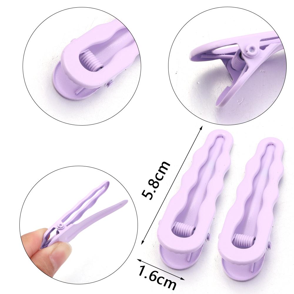 10pcs Metal Hairpins 5.8cm Candy Color Wave Hair Clip Hollow Barretttes For DIY Women Girls Fashion Hairpins Hair Accessories