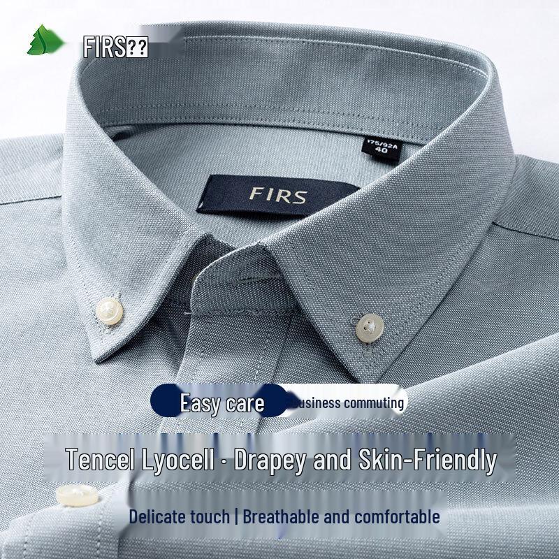 FIRS Men's Lyocell-Cotton Business Casual Long Sleeve Shirt