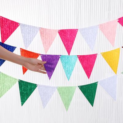 Colorful Felt Banner Garlands Kids Boy Girl Birthday Party Decoration Favors Hanging Bunting Baby Shower Wedding Flags Supplies