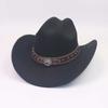 Ethnic Style Western Cowboy Top Hat Roll Edge Felt Hat Men and Women Knight Hat British Retro