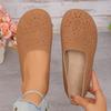 Women's New Large Size Hollow Low Top Single Shoes Retro Soft Sole Breathable One Foot Pedal Lazy Shoes Doudou Shoes