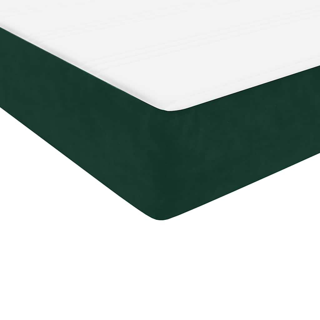 Box Spring Bed with Mattress Dark Green 80 x 220 cm Velvet