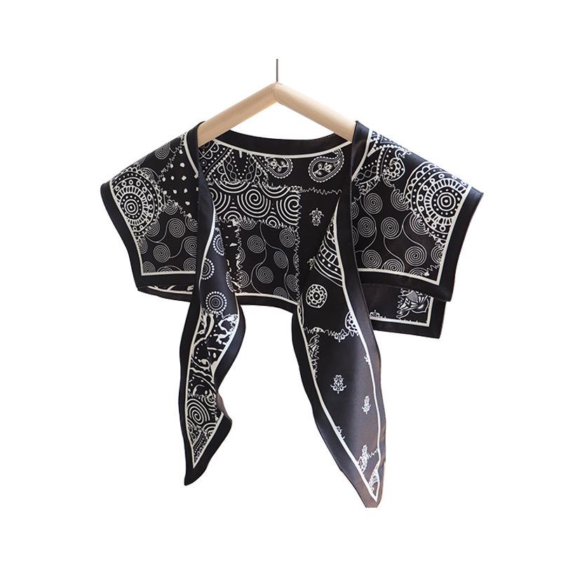 New shoulder silk scarf shawl women's spring and autumn summer fake collar air-conditioned room vest decoration with neck protection double-layer scar