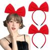 Umeloeo Band-Haarreifen, Set mit 2 Stück, Niedliches Rot, Große Schleife als Haarschmuck, Prinzessinnen-Haarreifen, Prinzessinnen-Accessoires, Cosplay, Lolita, Kostüm,