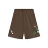 Sports Life Series Cartoon Letter Print Straight Shorts Women Bottoms Mink-Brown AKST664-4