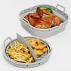 Reborn. J Platinum Silicone Air Fryer Folding Bowl (Large/19cm) / Folding Compartment Separate Microwave Oven Bowl
