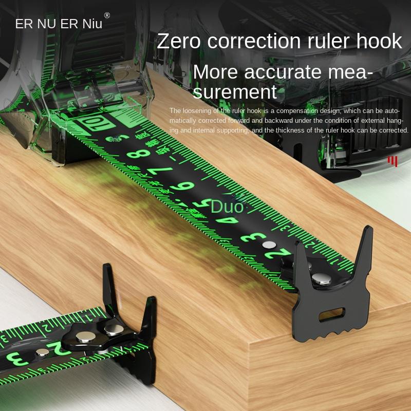 3/5/7/10m Fluorescent Tape Measure Double-sided Scale Black Technology Wear-resistant Thickened Multi-purpose Measuring Tape