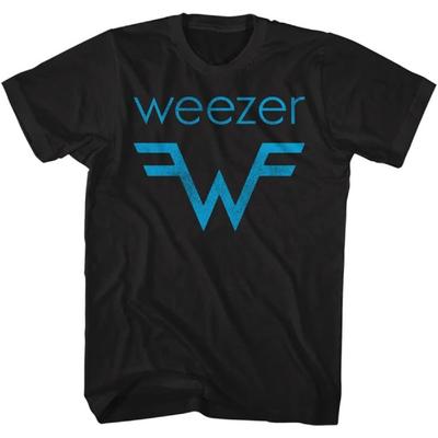Camisetas de Manga Corta para Adultos con Estampado Delantero y Trasero del Logo y Letras de la Banda de Rock Weezer