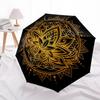1pc Lotus Mandala Automatic Folding Umbrella - Design, Durable Iron Frame for Travel, Outdoor, Beach Fashion Accessory a0920047