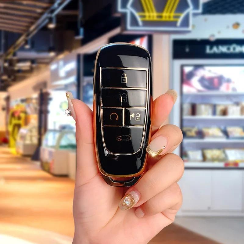 TPU Car Key Cover Smart Remote Control Fobs Case Protector Bag Keychain Holder Auto Accessories For GAC Trumpchi Aion S Y V iA5