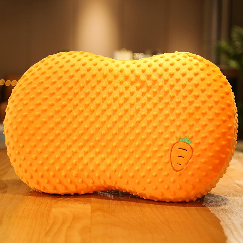 Soft Doudou Velvet Belly Pillow Memory Cotton Sleeping Decompression Pillow Bed Adult Stress Relief Assisted Sleeping Pillow Leather Shell