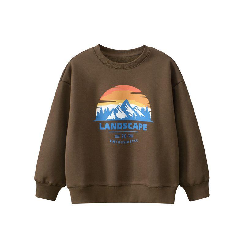 New Korean-Style Brand Export Children's Clothing for Middle and Older Children In Autumn and Winter, Fleece-Lined Warm Sweatshirt for Boys, Pullover