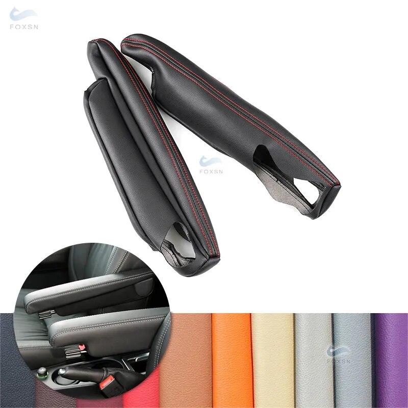 

For Land Rover Freelander 2 2007 -2012 2013 2014 2015 2pcs Car Side Seat Armrest Handle Leather Cover Protect Black-red line