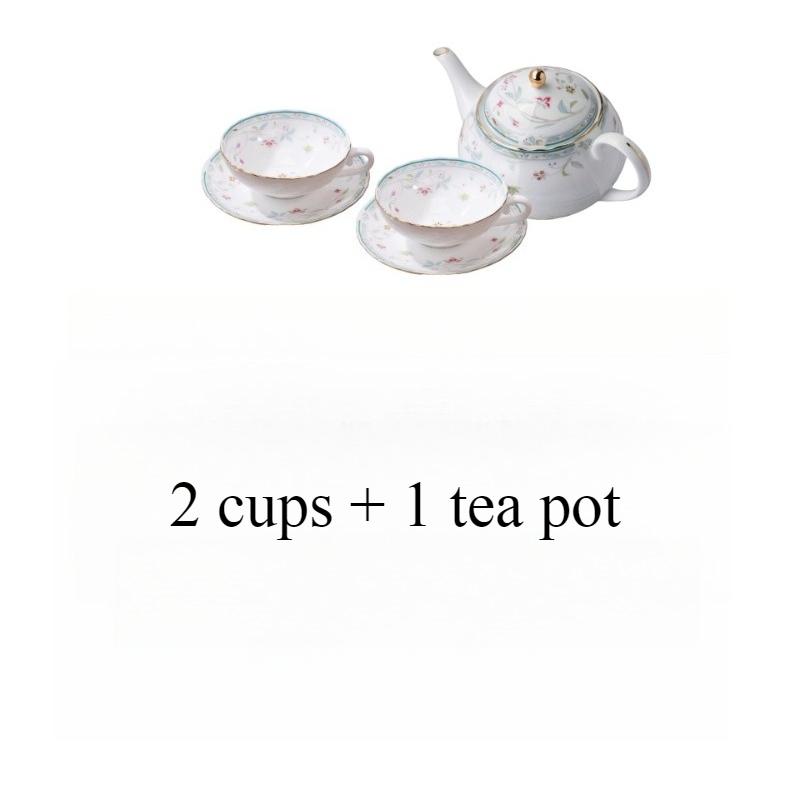 

Набор кофейных чашек и блюдец из костяного фарфора, 3 шт., Чайный сервиз - 2 чайные чашки, 1 чайник, для послеобеденного чая, Декоративная керамическая чайная чашка и блюдце с цветочным рисунком для дома