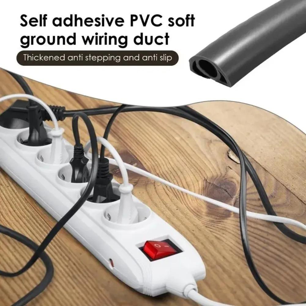 1PC 118.11inch Floor Flame-Retardant Cord Covers For Wires On Floor Self-Adhesive Cord Hider For Household Cable Management