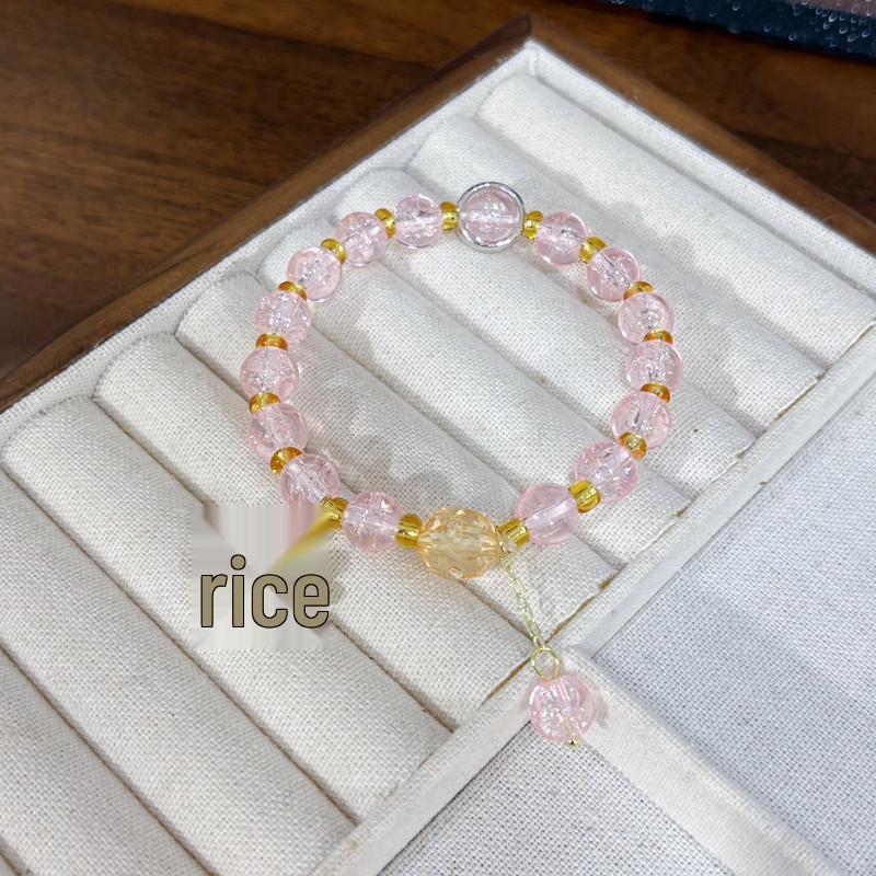 Little Daisy Popcorn Bracelet with Pink Crystal Sunflower – Versatile Women's High-End Feel