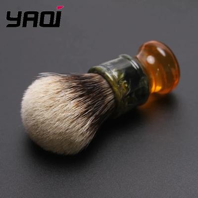 YAQI 22MM Sagrada Familia Due Fasce Pelo di Tasso Manico in Resina Pennelli da Barba Umida da Uomo E un Set di Sapone da Barba