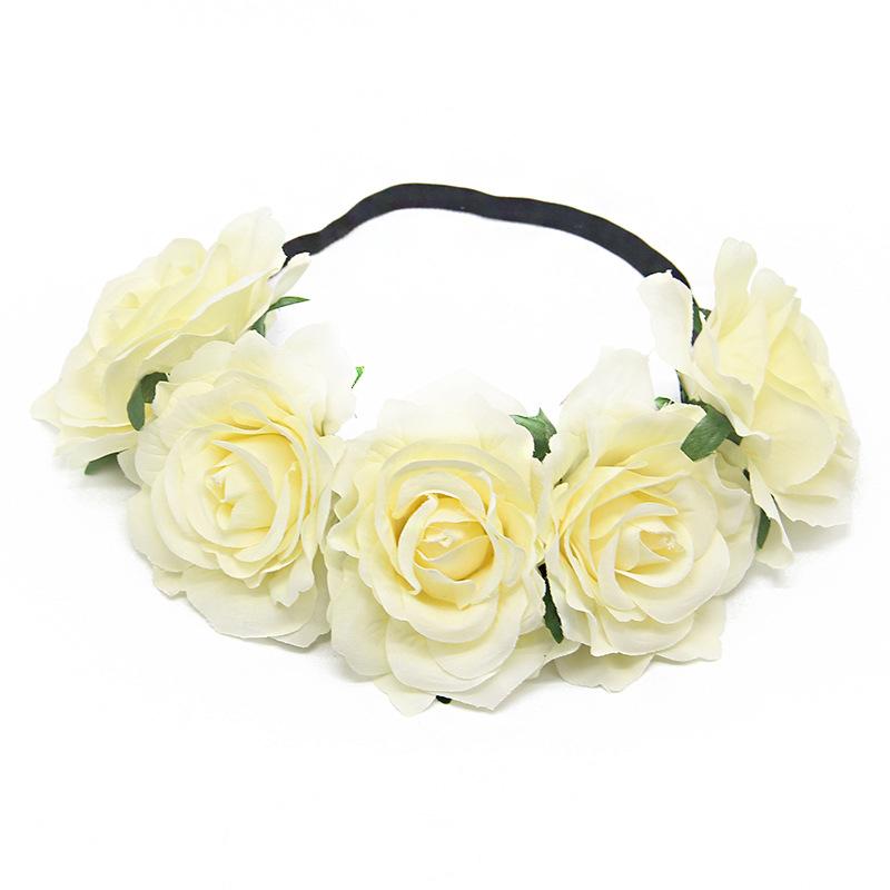Bridal Holiday Wreath, Simulation Rose Flower Headband, Christmas Mardi Gras Ball Party Head