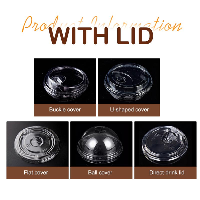 10Pcs Clear Plastic Cup With Strawless Lids Disposable Cups For Iced Coffee Or Juice Party Smoothie Milkshake Cold Drinks
