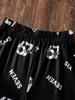 Two-piece Boys' Outdoor Sports Set with Six Seven Letter Print Crew Neck Drop Shoulder Short-sleeved Shirt and Shorts, Spring/summer Style.