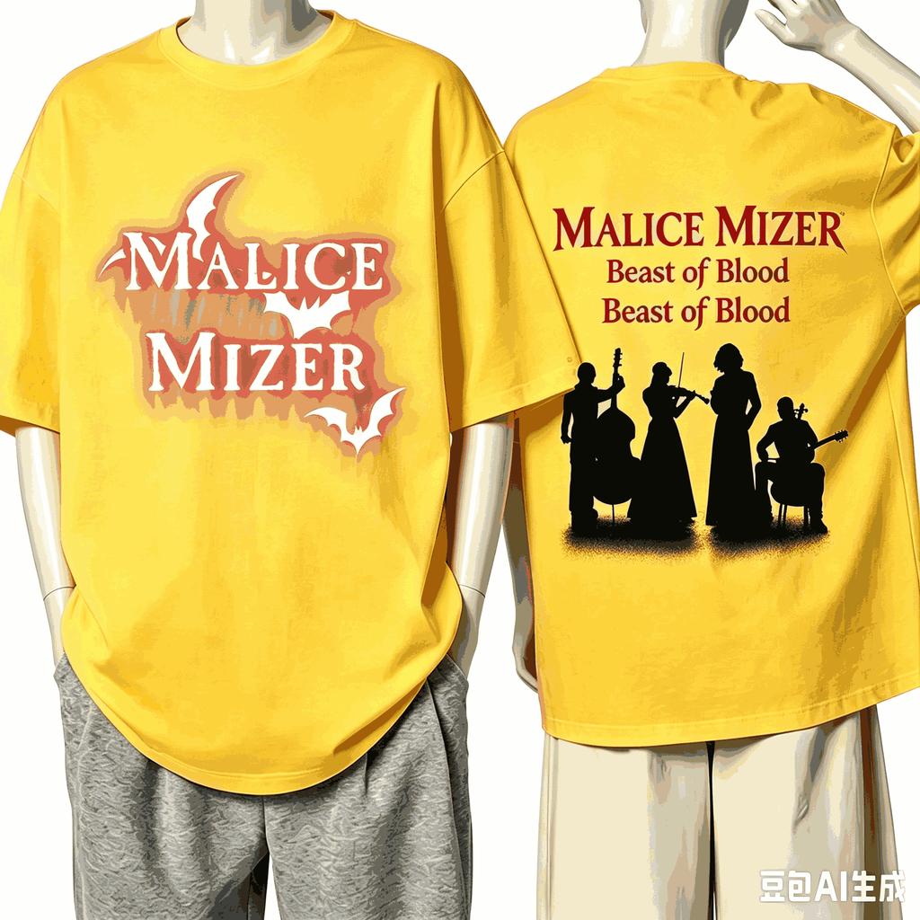 Malice Mizer For Fan Gift Tshirt Unisex Unisex Harajuku Oversized Unisex Short Sleeve Streetwear High Quality Couples Breathable