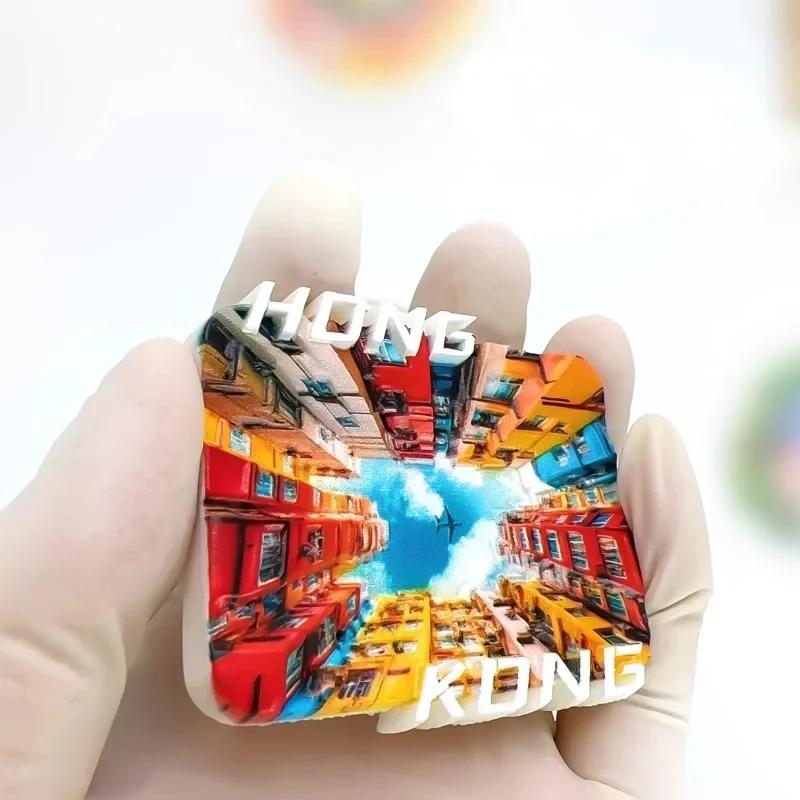 China Hong Kong Fridge Stickers Victoria Peak Travel Souvenirs Bauhinia Fridge Magnets Home Decoration Wedding Gifts