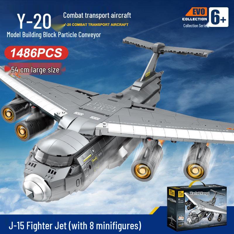 Yun-20 Aircraft Fighter Building Blocks - Compatible with Lego, Educational Model Toy for Boys.