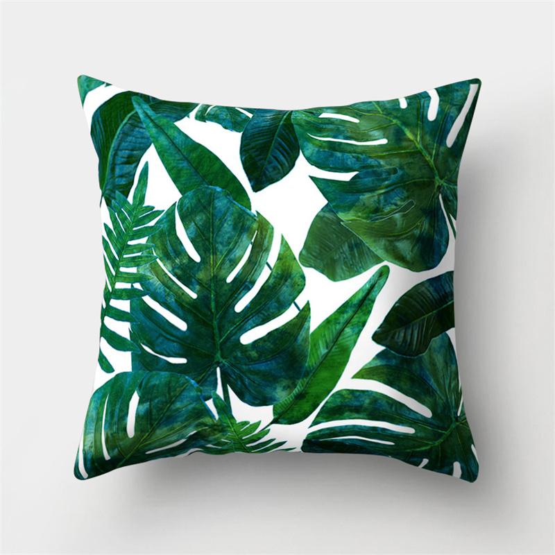 Tropical Leaf Cactus Monstera Cushion Cover 45*45cm Polyester Pillow Sofa Bedroom Study Room Home Decor Decorative Pillowcase
