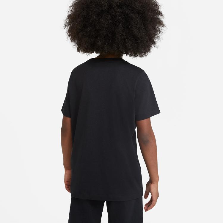 Nike Logo Pattern Loose Short Sleeve T-Shirt Kids Tops Black DC7796-011