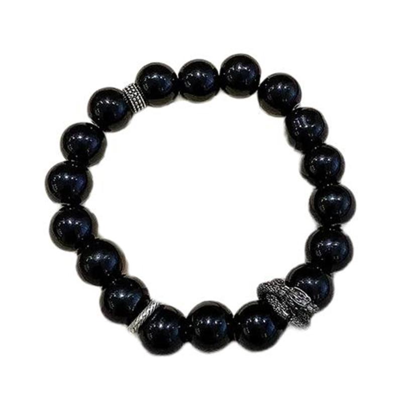 Elegant Beaded Black Bracelet Stone Chain Bracelet Elegant Beaded Bracelets for Women with National Style Ancient Charm