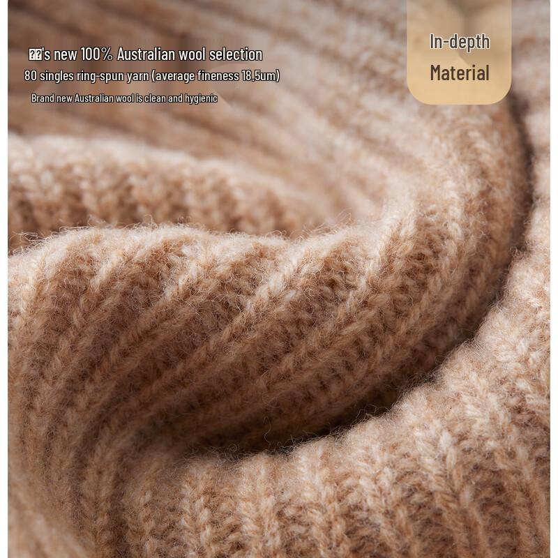 JIUMU Women's Pure Wool Double-Layer Knit Hat