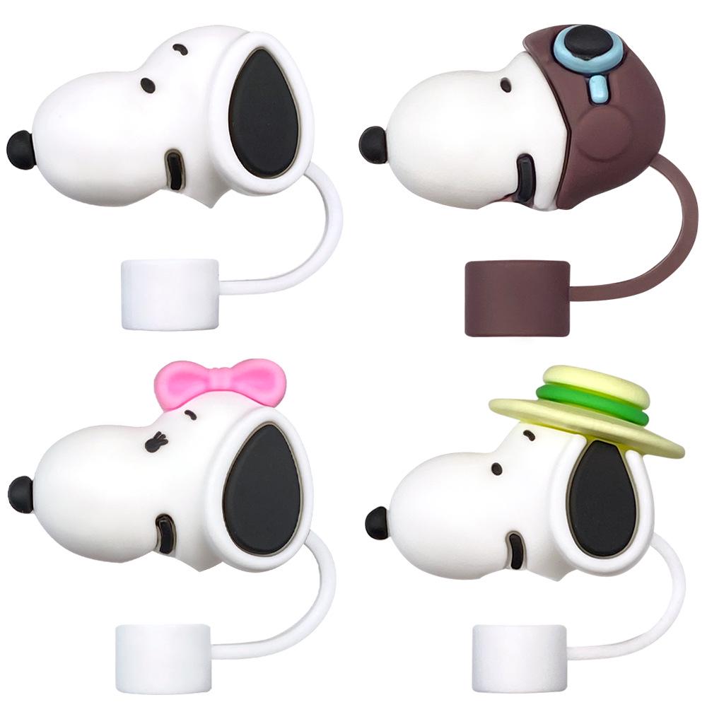 10mm Snoopy Food-Grade Reusable Straw Cap Dust Cover for Stanley Beverage Straw