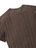 OLZEN Men'S Vertical Henley Neck Round Short Sleeve Knit_Zbg2Er1204Br