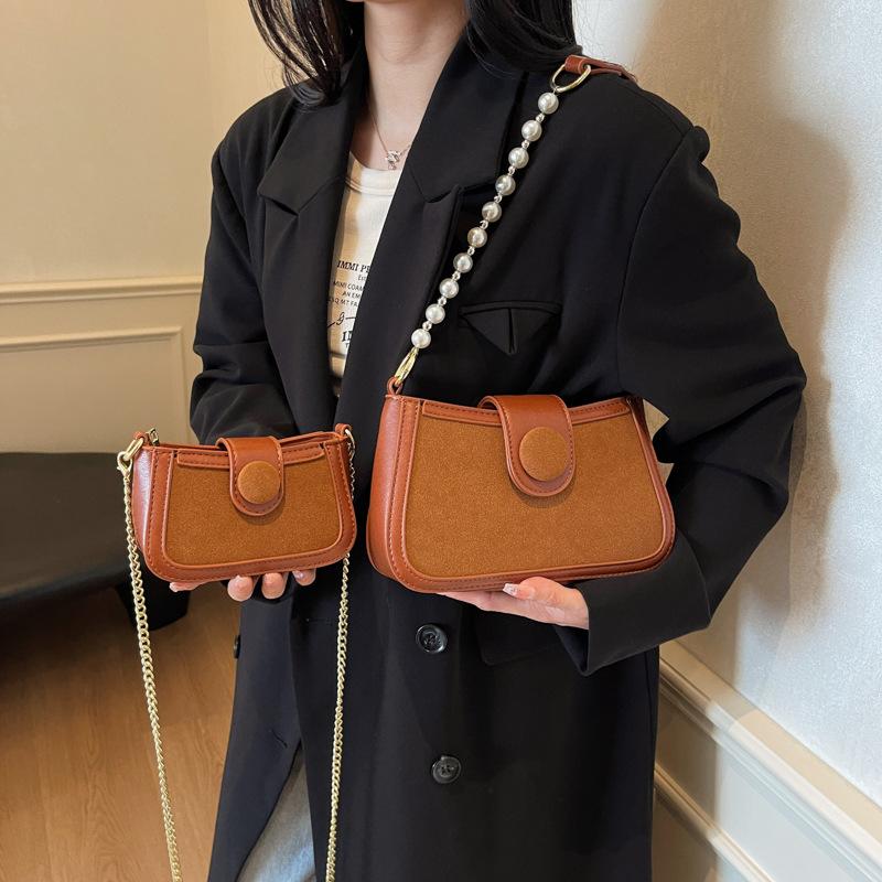 2025 autumn bag women's new sense small bag fashion pearl portable shoulder messenger bag underarm bag women's bag