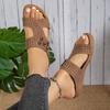 Women's Floral Platform Single Strap Sandals, Retro Chunky Heel Summer Slides